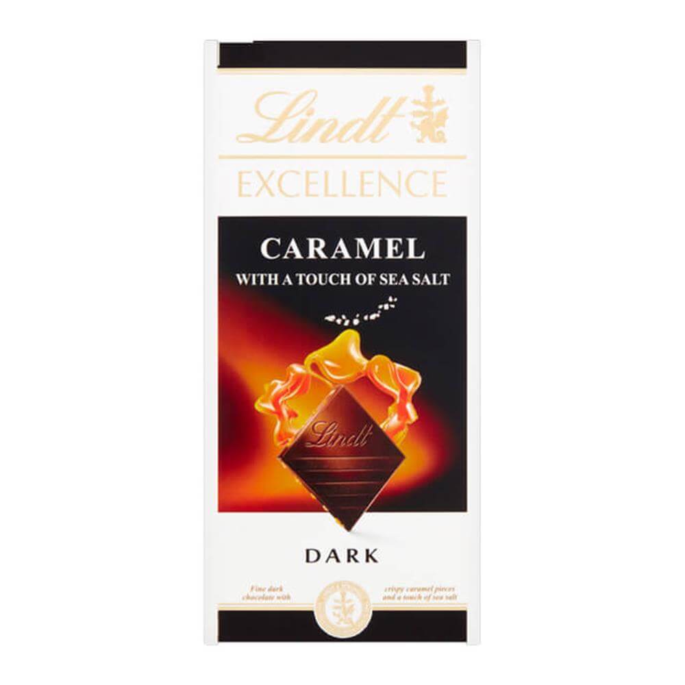 Lindt Excellence Dark Chocolate Caramel & Sea Salt Bar 100g